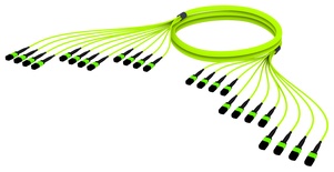 Претерминированный кабель 144 волокна LazrSPEED® WideBand OM5 12xMPO12(f)/12xMPO12(f), изоляция: LSZH, EuroClass B2ca, t=-10-+60 град., цвет: lime